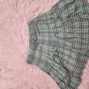 Ardene Mint Green Plaid Pleated Skirt